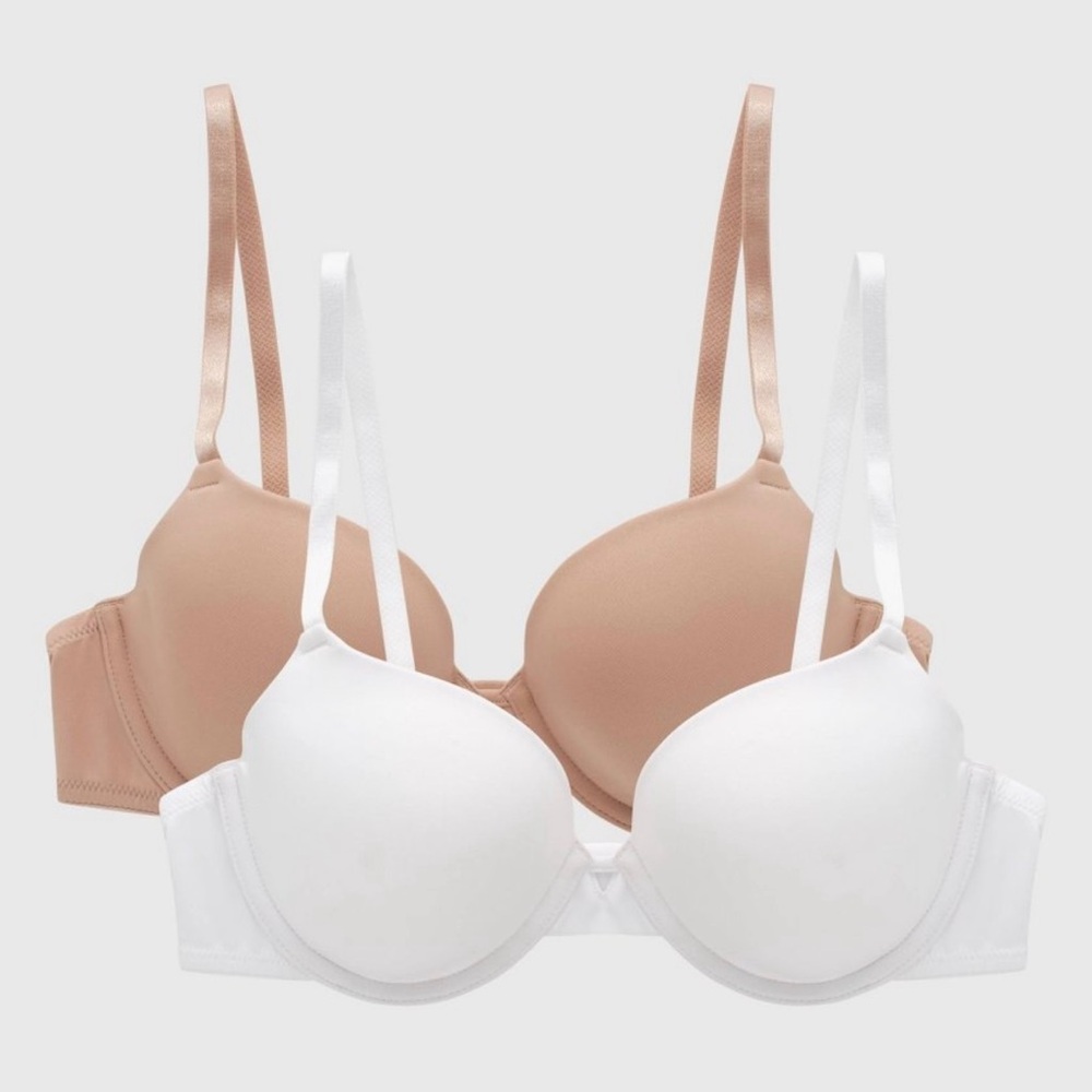 Maidenform White and Tan Bras
